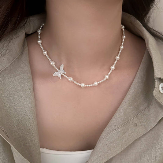 NEW HIGH-END PEARL BUTTERFLY NECKLACE FOR WOMEN