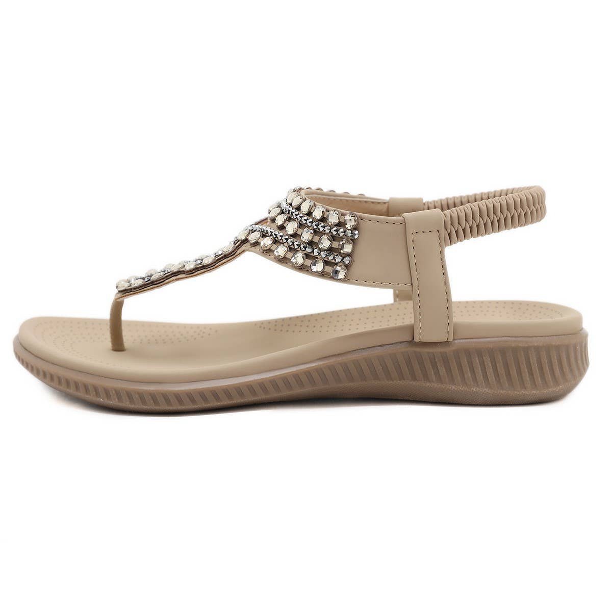 CRYSTAL BEADED DECORATIVE PINCH TOE SANDALS