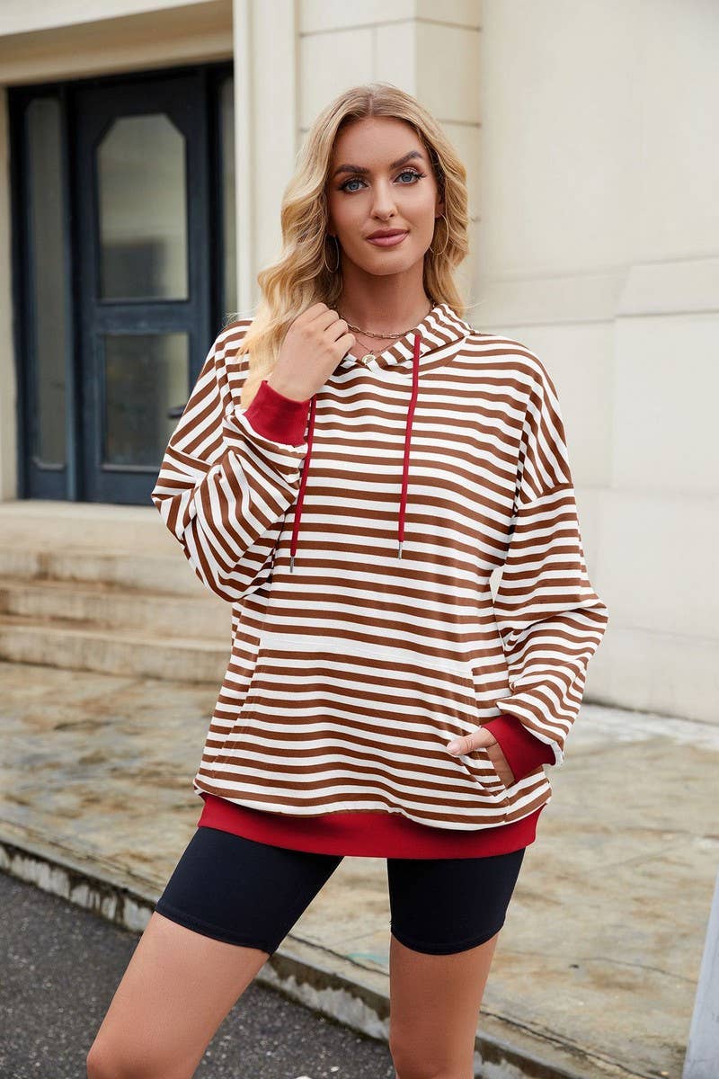 CWOHOL0726_HOODED COLORBLOCK STRIPED POCKET SWEATSHIRT