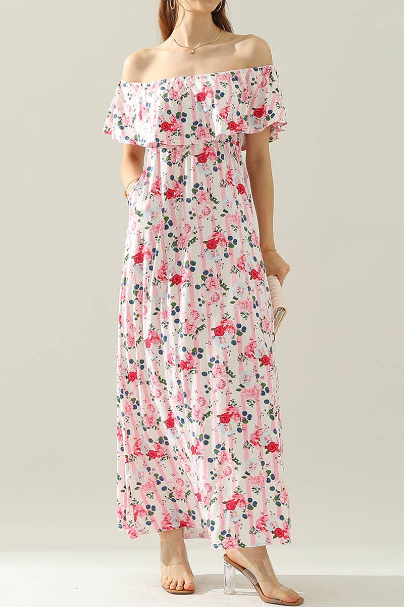 CWDMD541_OFF THE SHOULDER LAYERED MAXI DRESS