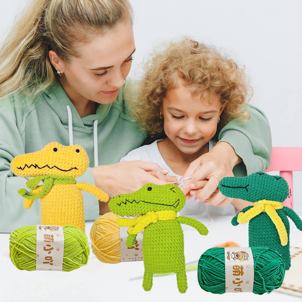 HANDMADE CROCODILE DOLL CROCHET MATERIAL KIT
