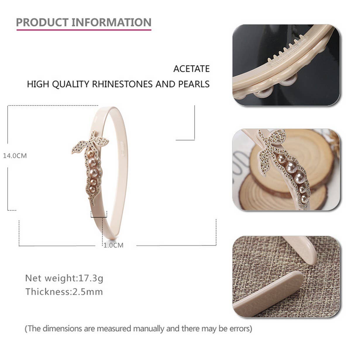 RETRO HIGH-END ACETATE PEA POD HEADBAND_CWAHA4345