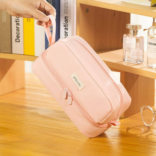 DOUBLE LAYER SOLID COLOR SIMPLE PENCIL CASE