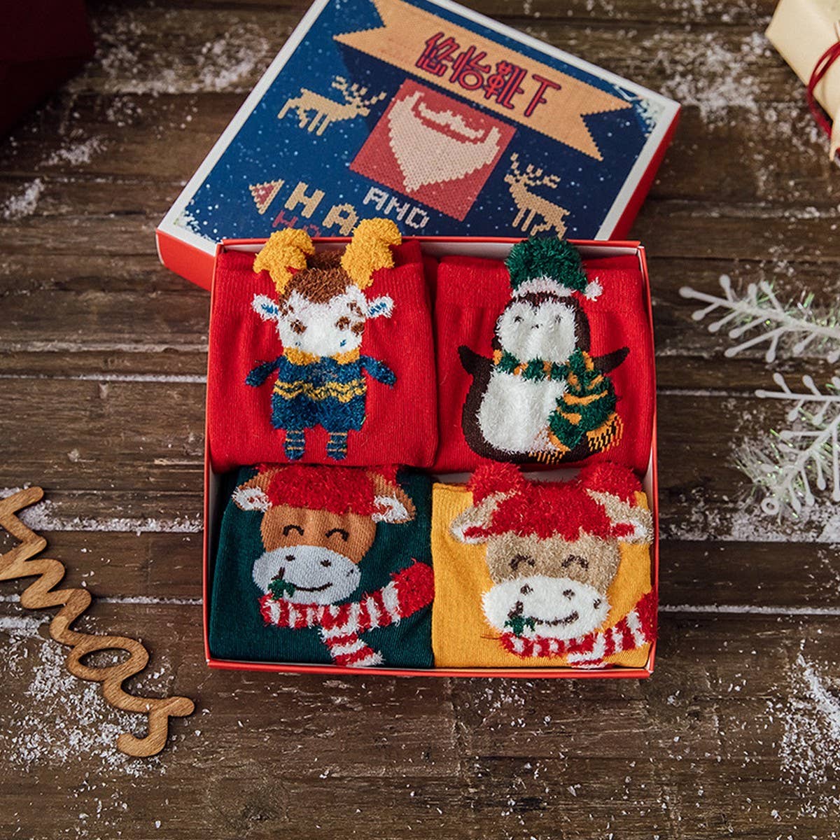 WARM CARTOON ANIMAL CHRISTMAS SOCKS