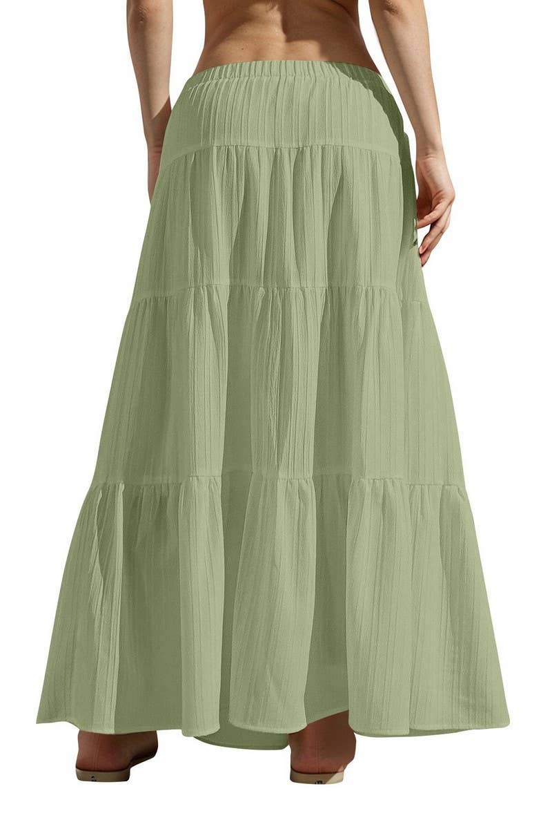 CWBLS0560_DRAWSTRING WAIST COLORBLOCK MAXI SKIRT