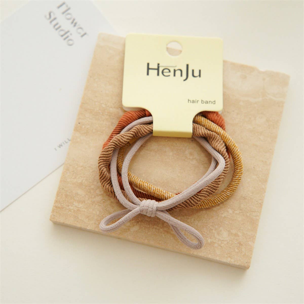 4 PIECES OF CANDY-COLORED SIMPLE HAIR TIES_CWAHA1130