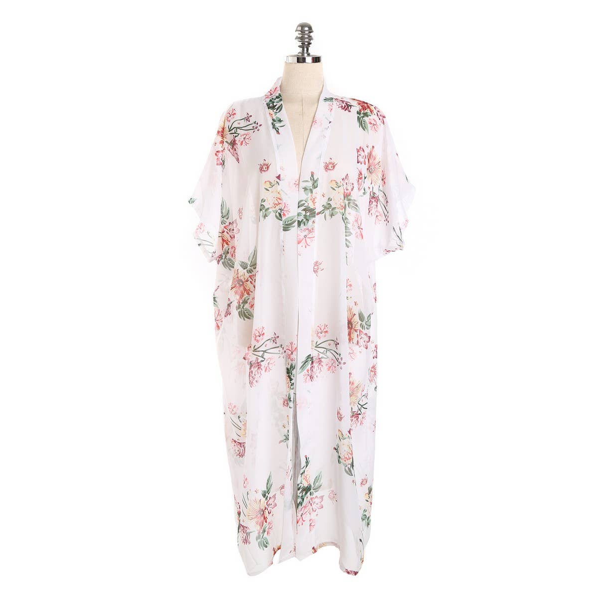 FLORAL PRINT FLOUNCE SLEEVE KIMONO
