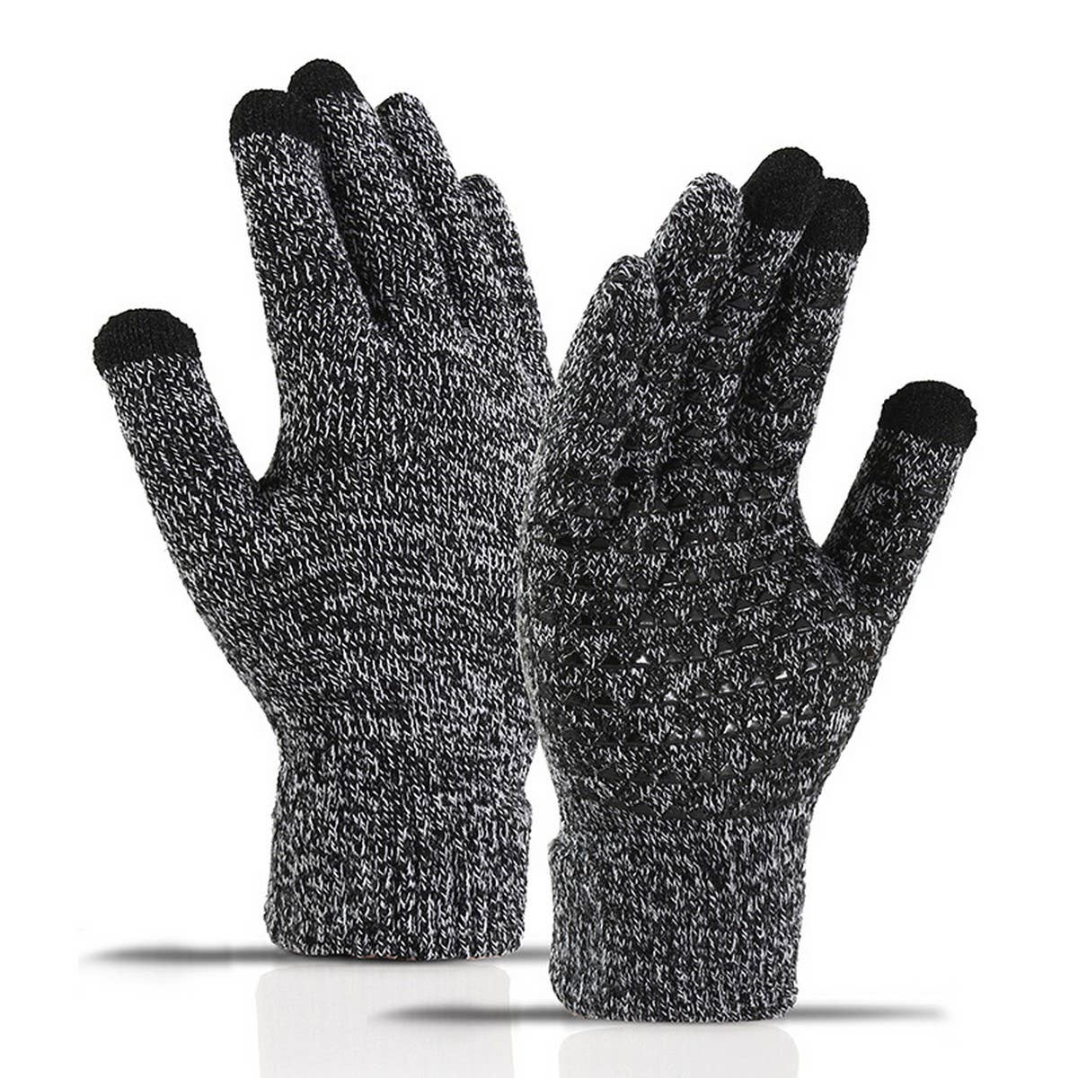 CWAG00542_WINTER KNIT WARM TOUCHSCREEN GLOVES FOR MEN WOMEN