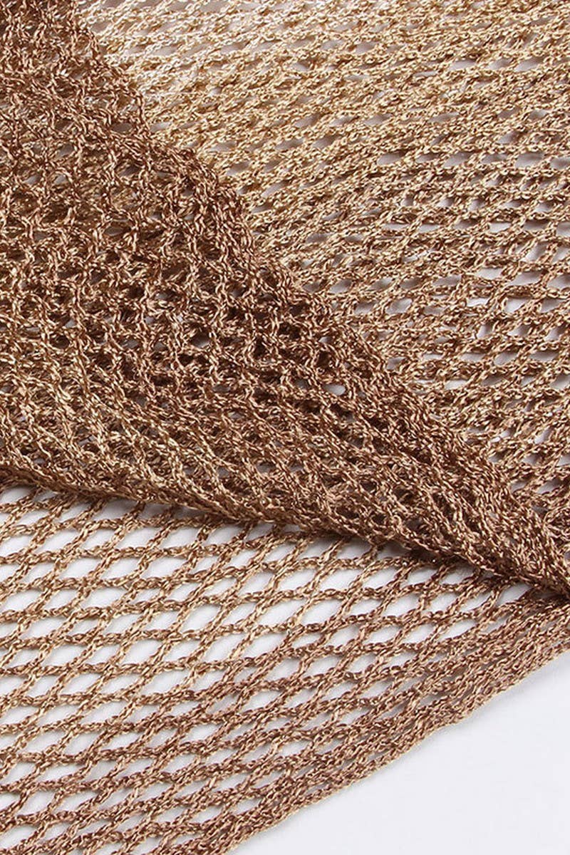 CWTBLS1695_WAISTBAND SLIT CAPE HOLIDAY BEACH COVER-UP