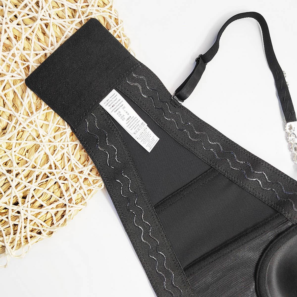 HIGH-END HERRINGBONE BRA WITH RHINESTONE WAIST