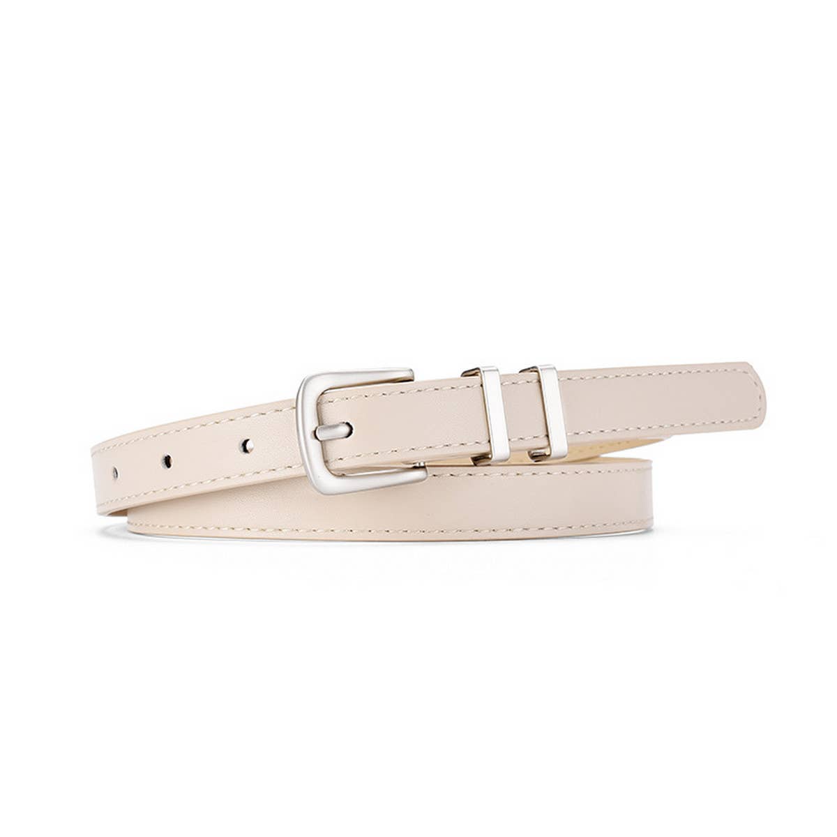SIMPLE NEW MULTI-COLOR SILVER BUCKLE BELT_CWABE0586