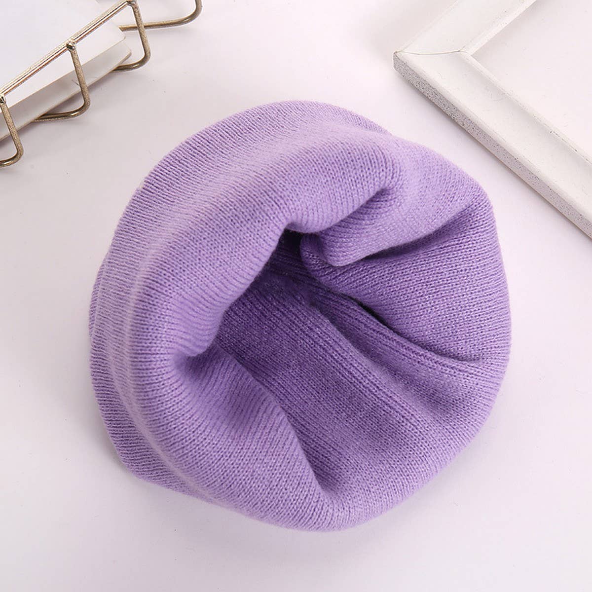 CWAH04343_SMILEY FACE PATCH KNIT BEANIE HAT