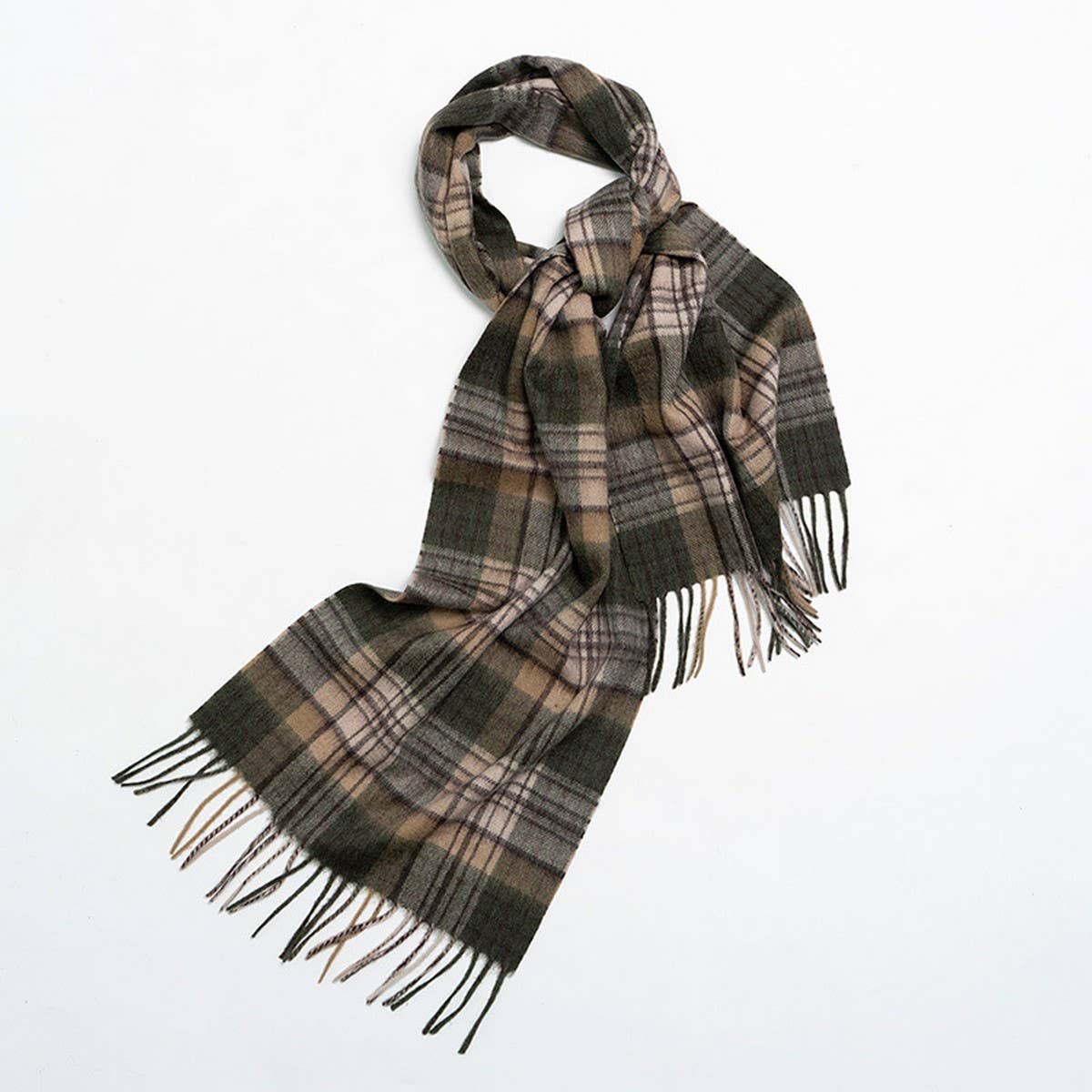 Nordic Plaid Wool Scarf ??Warm Winter Couple Wrap_CWASC2357