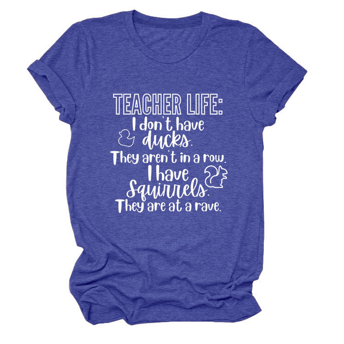 Casual Teacher Tee ??Round Neck Graphic Shirt_CWTTSL0479