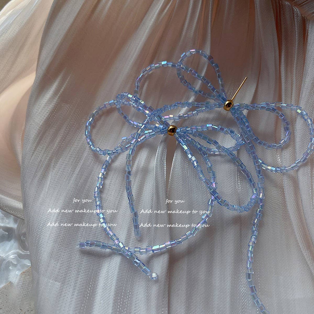 SWEET BOW BEADED TASSEL EARRINGS