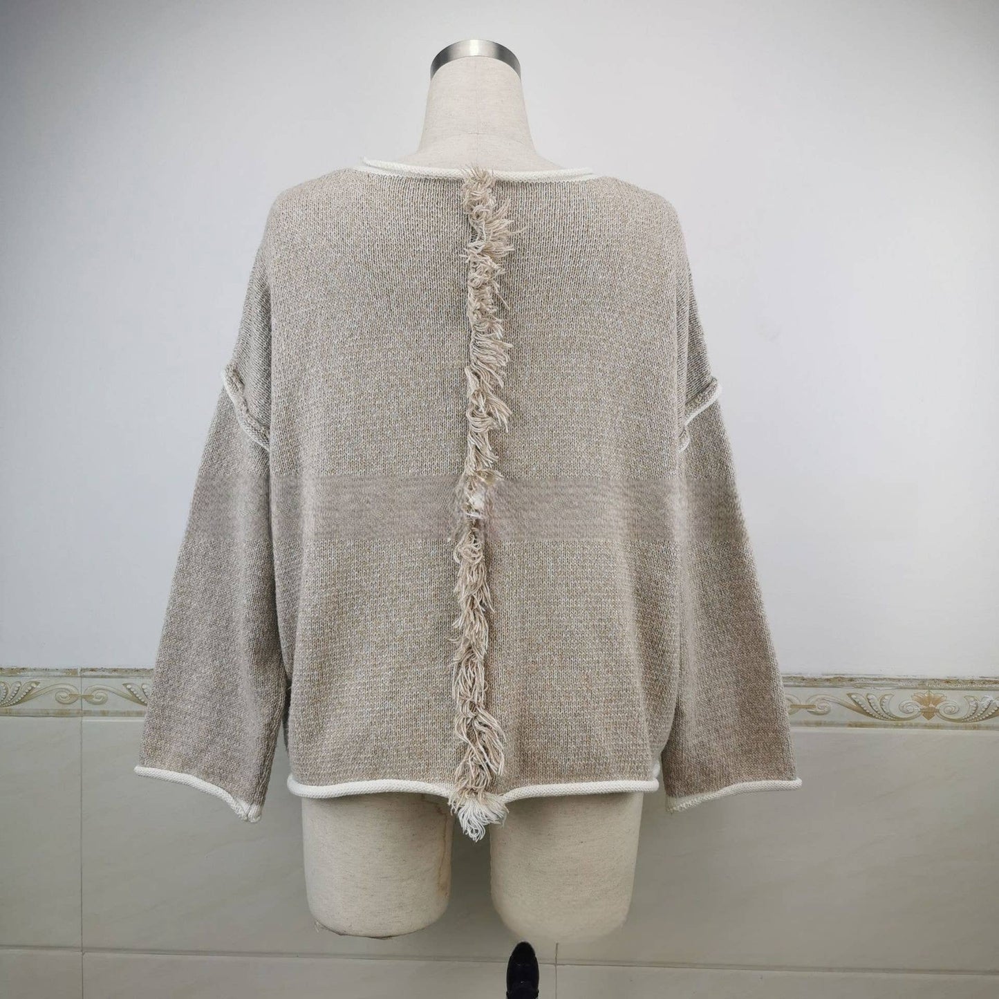 CWOSWL1043_Casual Crew Neck Pullover Long Sleeve Sweater