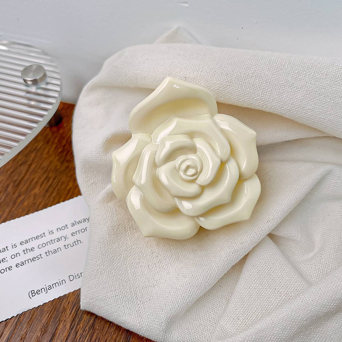 Vintage semi-transparent rose clipper hair clips