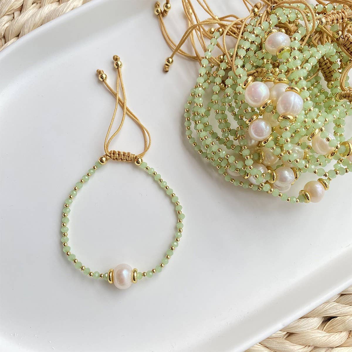 CWAJE4565_FASHION NEW NATURAL PEARL CRYSTAL BRACELET