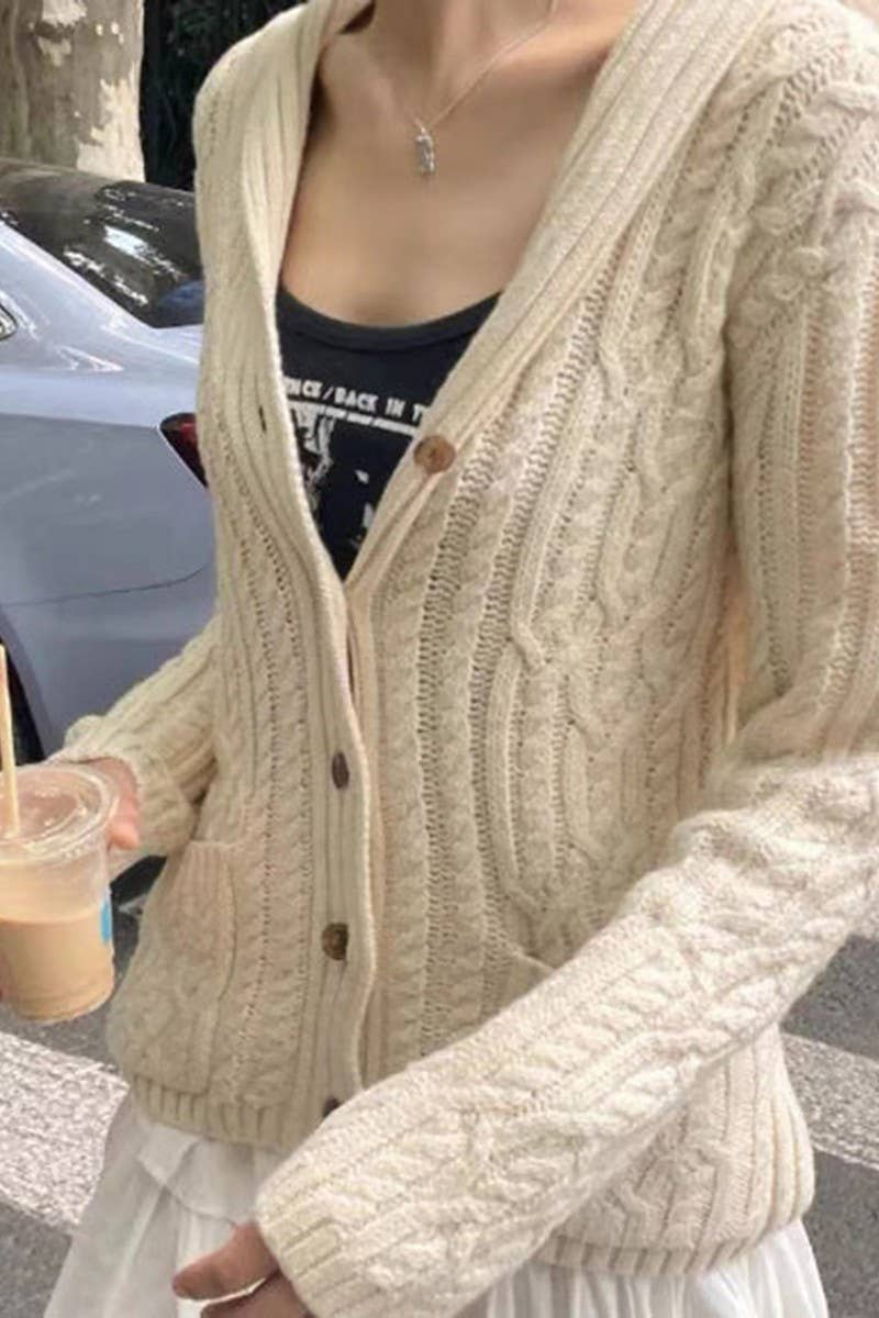 CWOCAS00009_CASUAL SIMPLE BUTTON LONG SLEEVE KNIT CARDIGAN