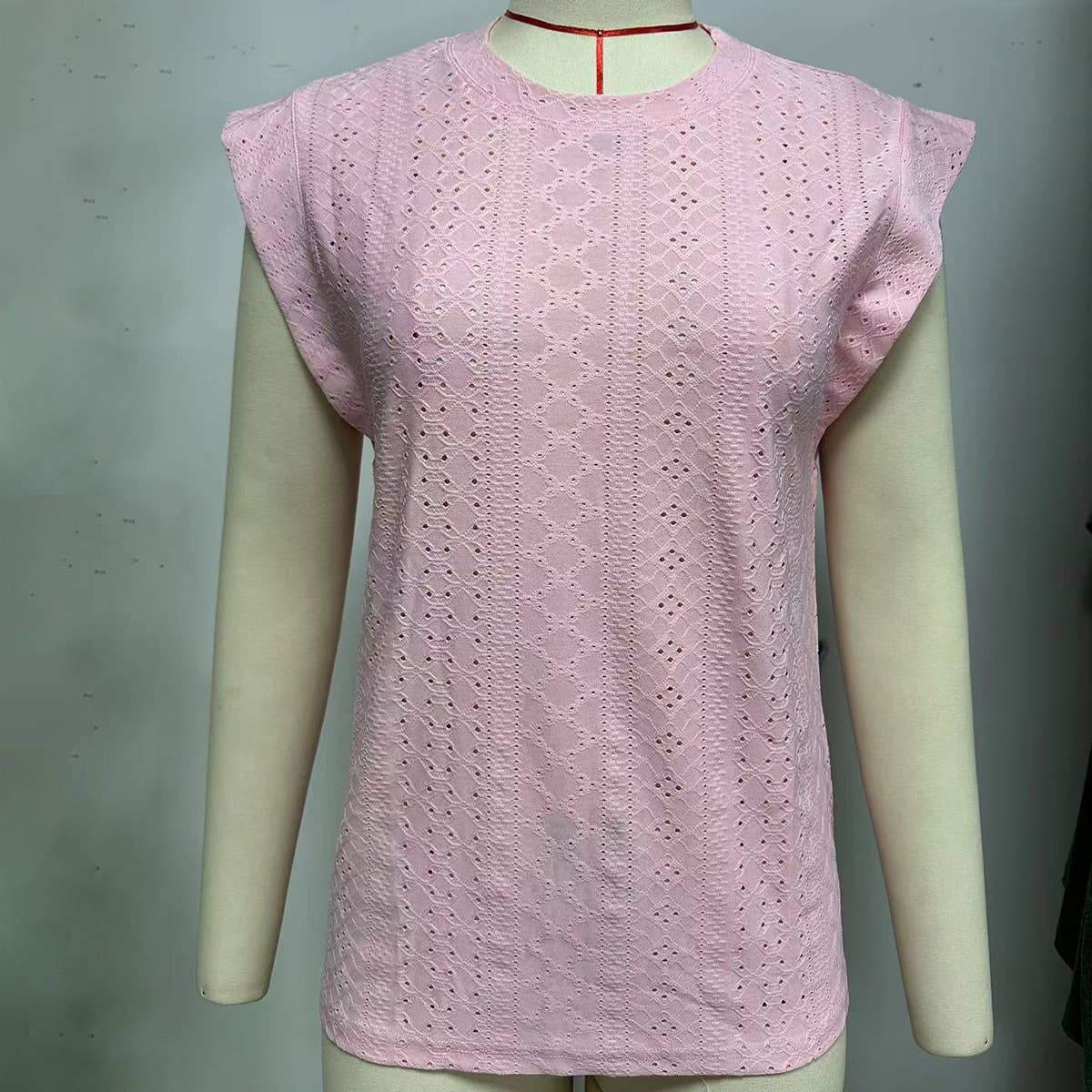 Solid color breathable shoulder top