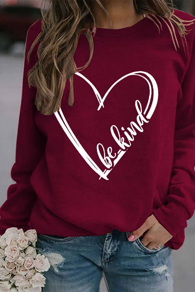 SPRING LOVE BE KIND PRINTED SWEATSHIRT PULLOVER_CWTSTL0992