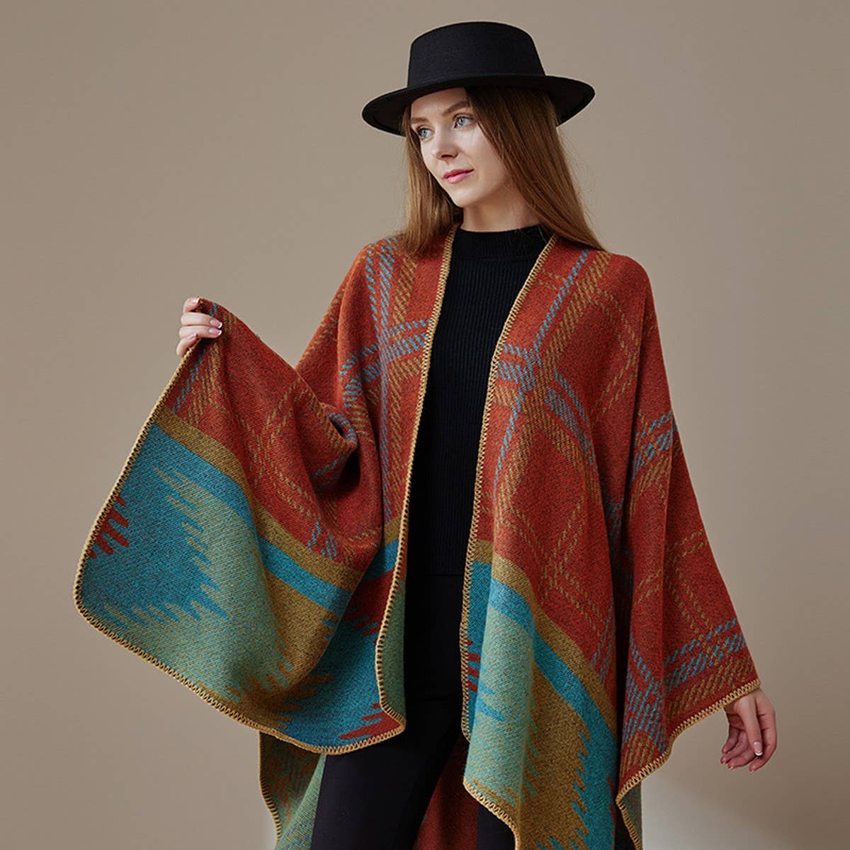 SHAWL FASHION ALL-MATCH THICK BLANKET CAPE CLOAK