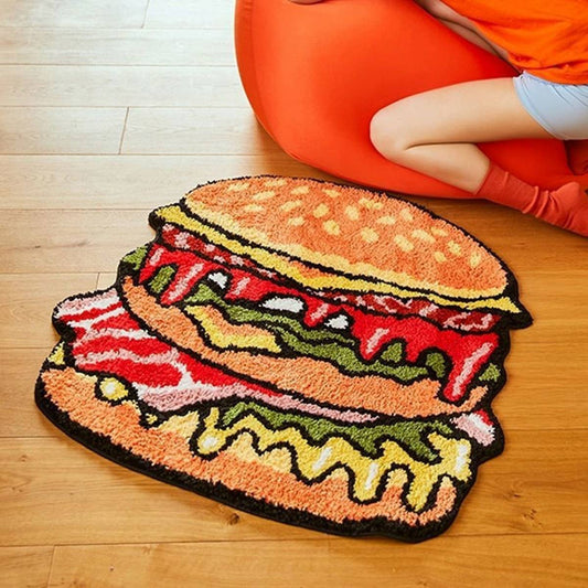 Trendy Burger Rug for Bedroom, Living Room, Sofa