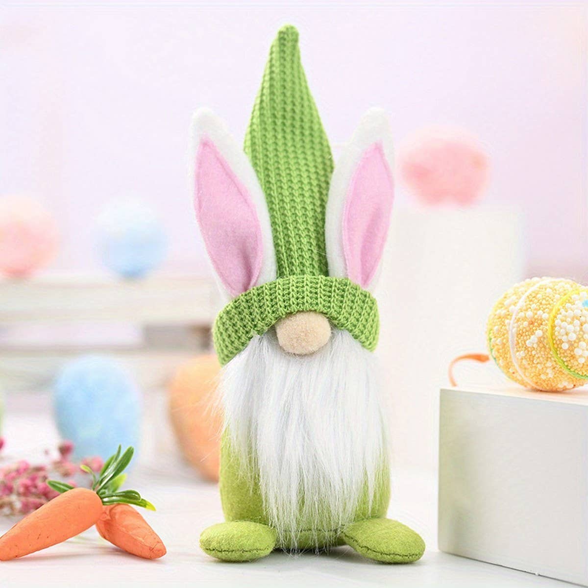 EASTER BUNNY DWARF DOLL ELF FIGURINE ORNAMENTS