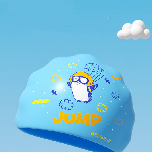 Kids' Silicone Swim Cap ? Cute Cartoon, Comfy Fit