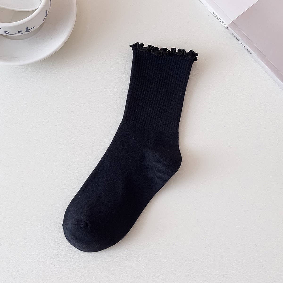 WARM BROWN FUNGUS MID-CALF WOMEN'S SOCKS