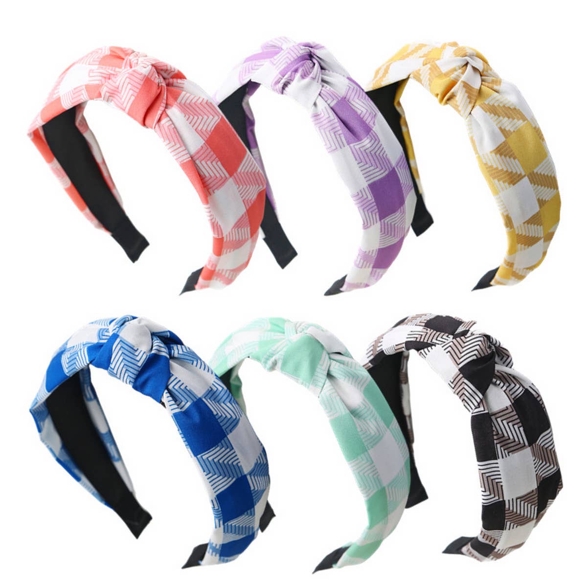 SIMPLE NEW STYLE PLAID KNOTTED HEADBAND_CWAHA1715