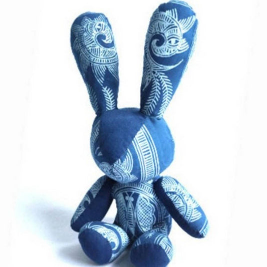 Tie-Dye Rabbit Handmade Blue Dye Plush Doll