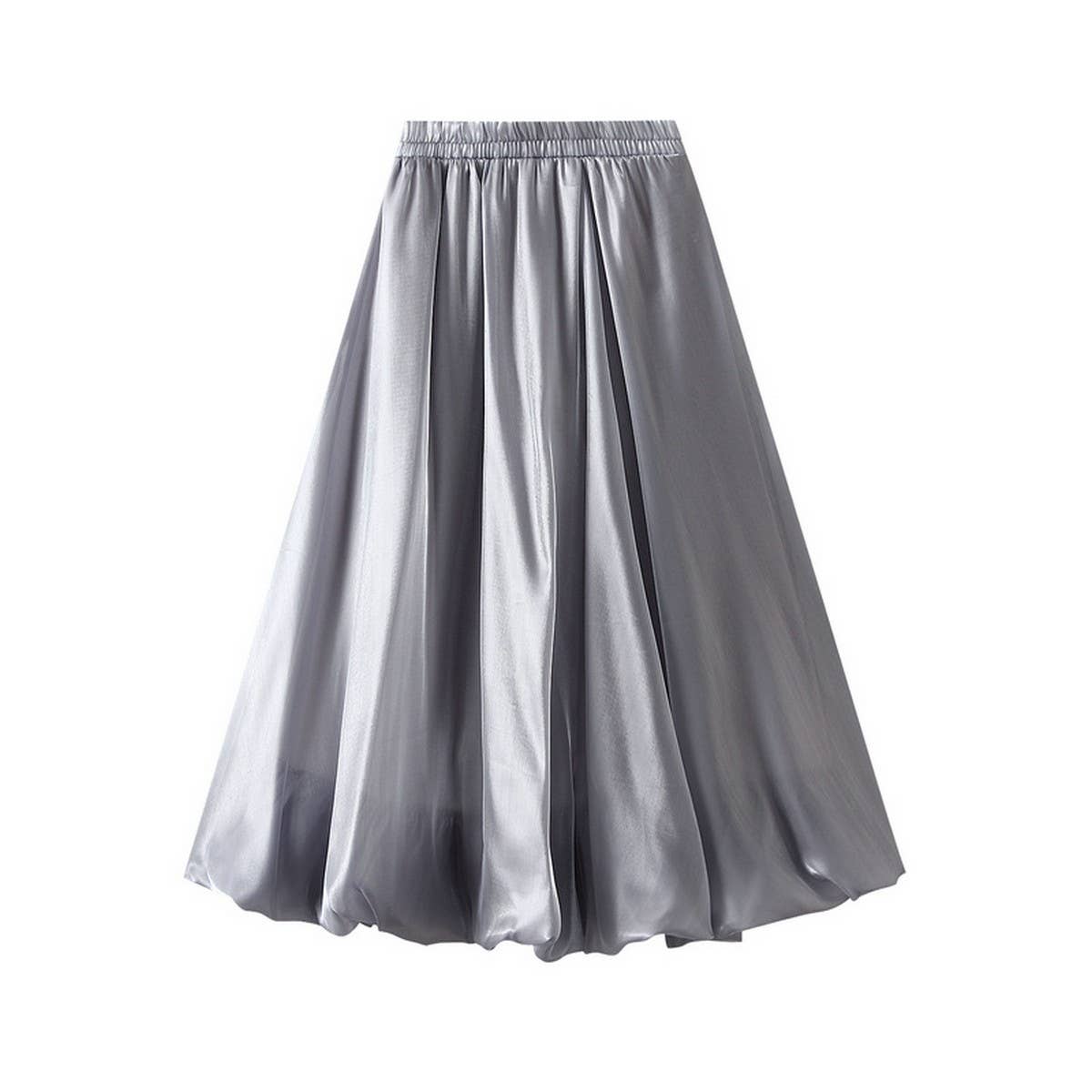 SHINY SILK PEARLESCENT FLOWER PETAL SKIRT