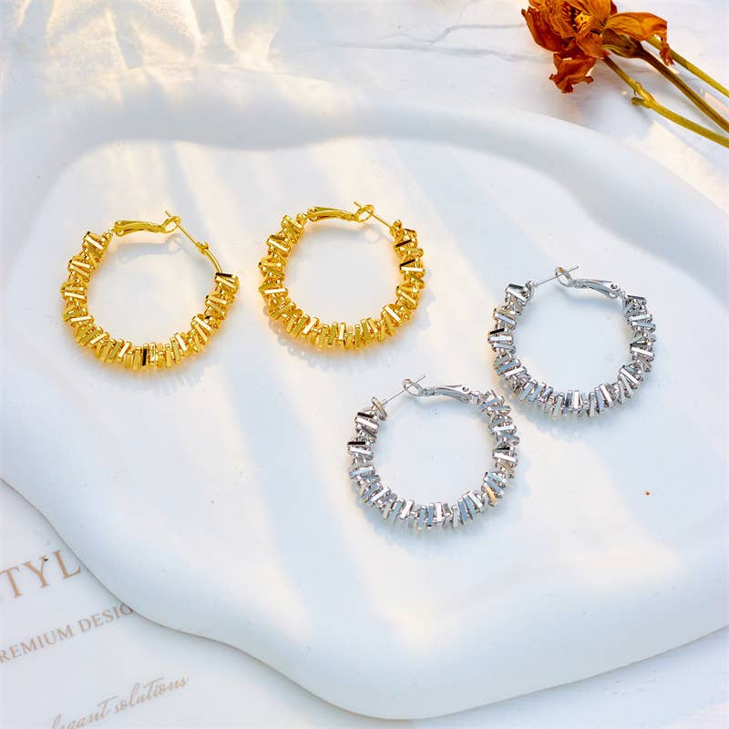 Geometric circular exaggerated large earrings