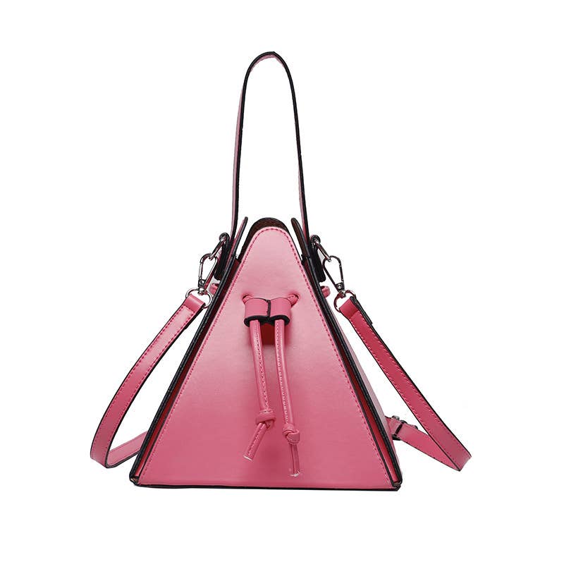 Candy-colored hand-held crossbody triangular bag