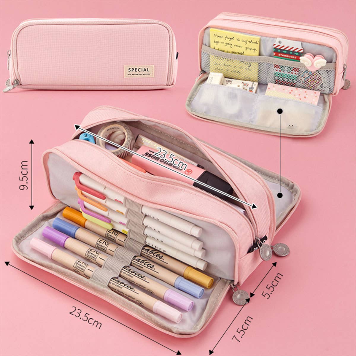 DOUBLE LAYER MULTIFUNCTIONAL PENCIL CASE