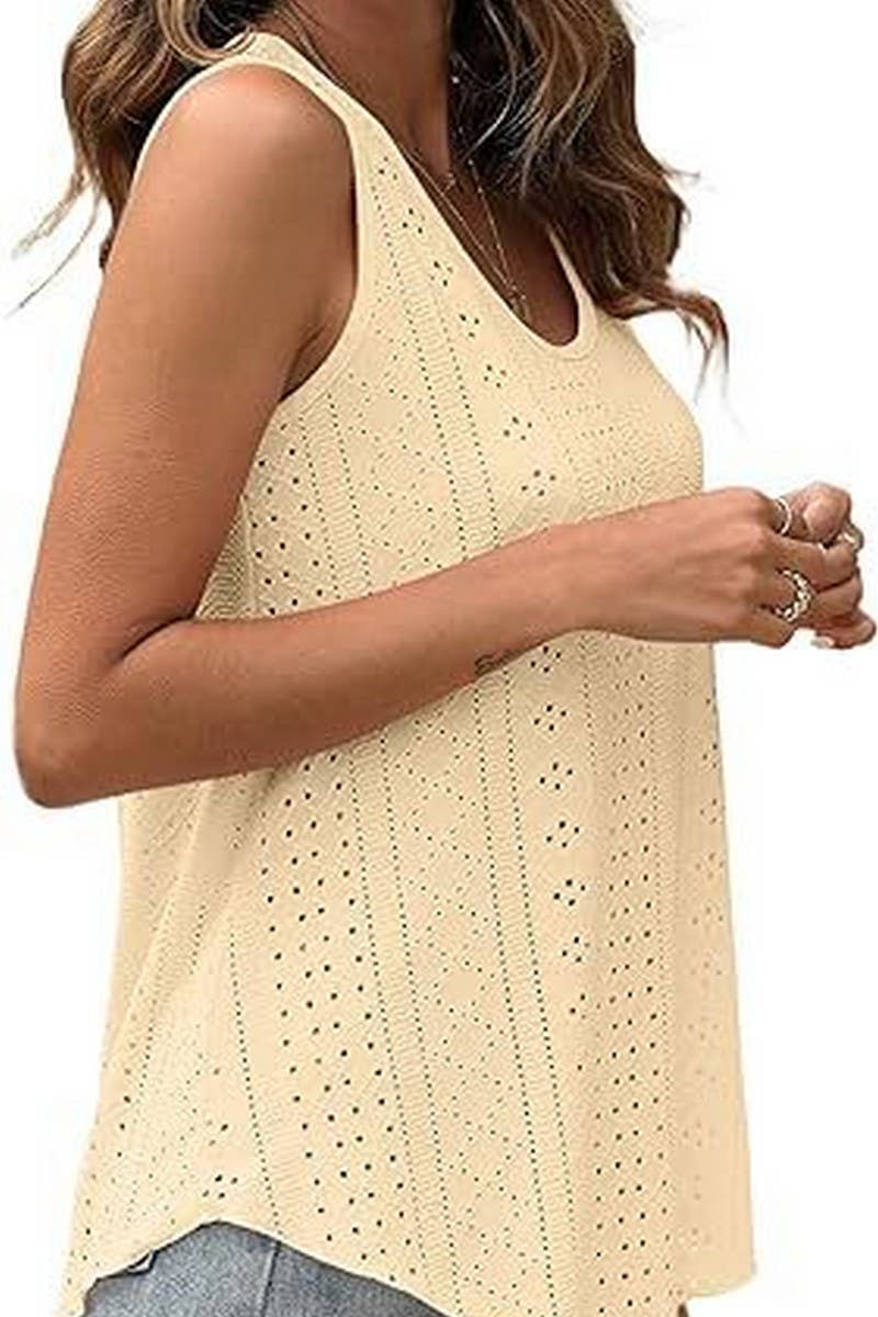 WOMEN ROUND NECK LOOSE SLEEVELESS TOP_CWTSTSL0062