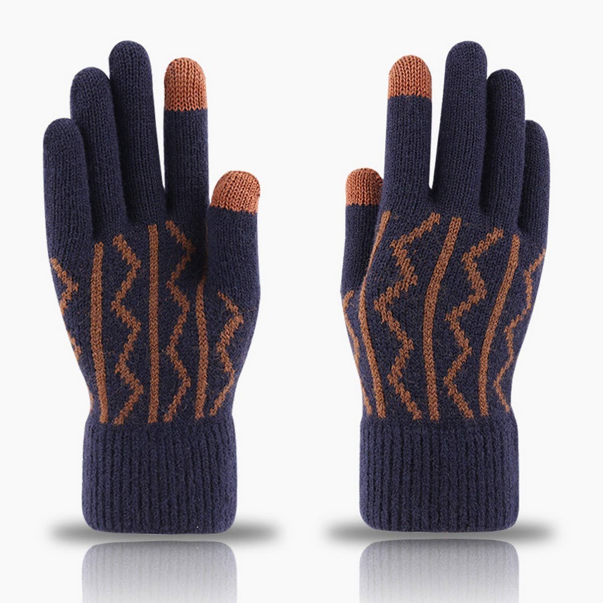 WINTER WARM JACQUARD KNITTED TOUCH SCREEN GLOVES_CWAG0237