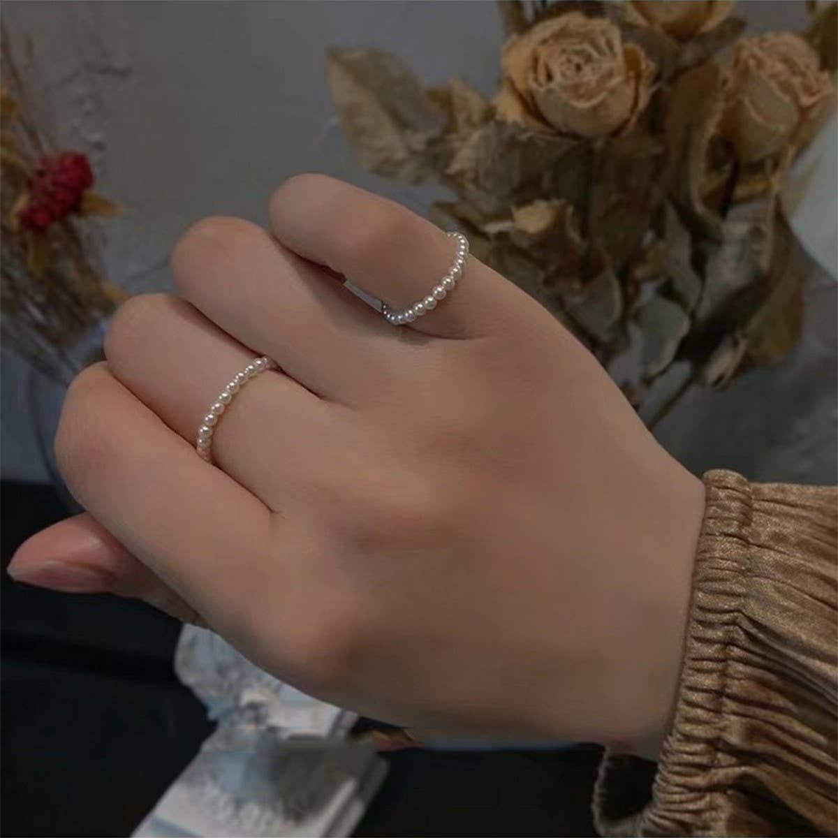 NEW MINI CRYSTAL PEARL RING