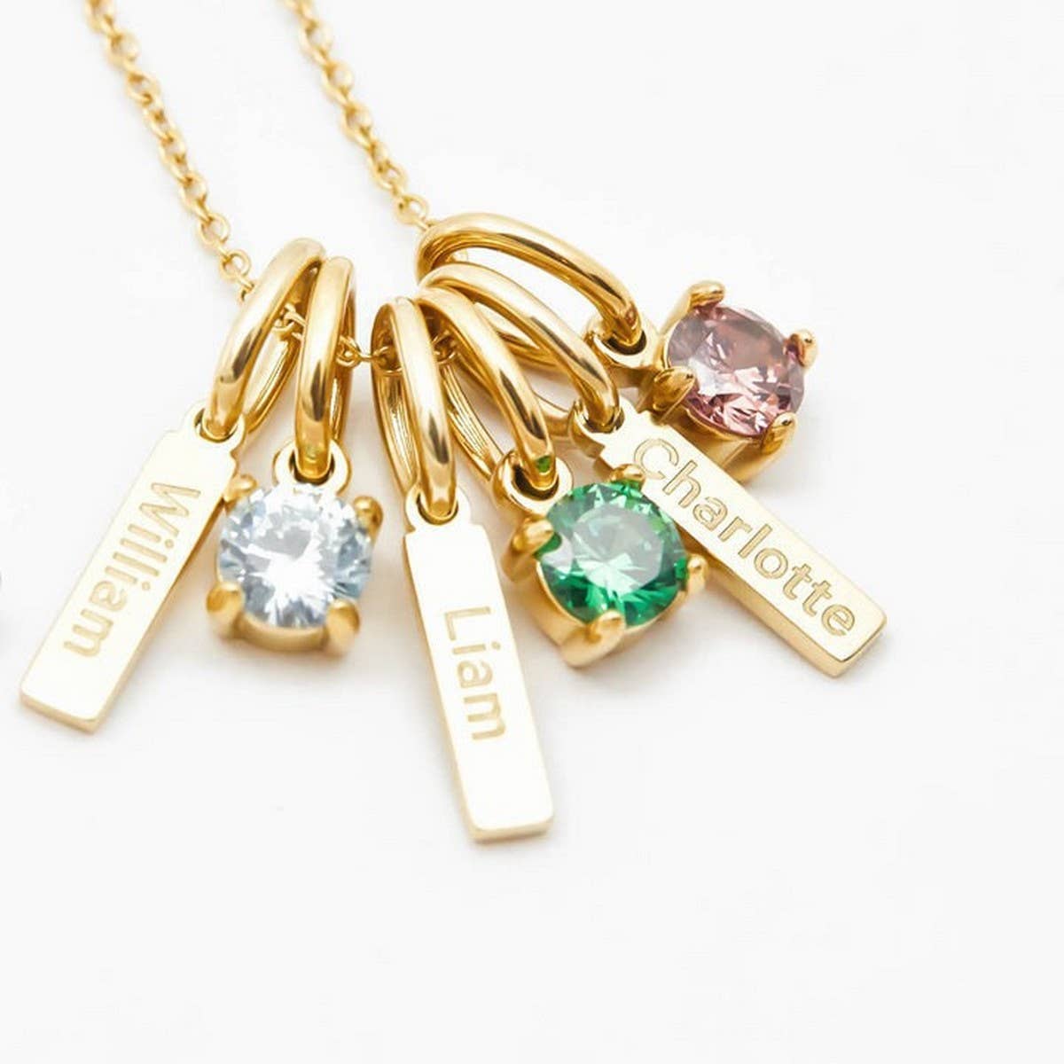 Colored Birthstone DIY Stainless Steel Necklace