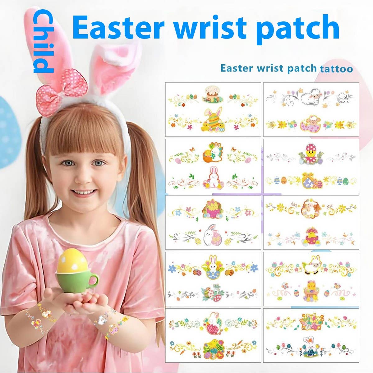 Easter Rabbit Wrist Tattoos ? Kids Watch Style