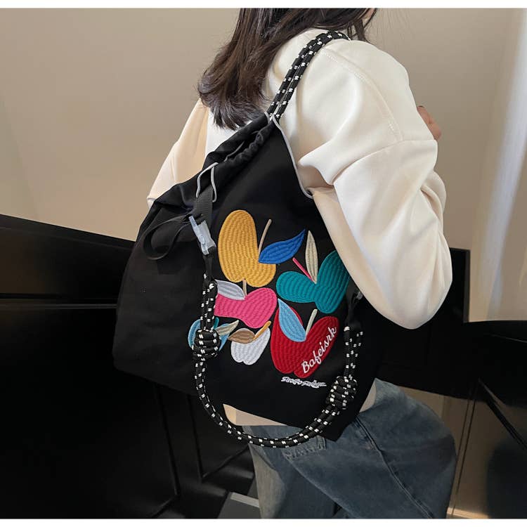 Cartoon embroidery versatile commuting bag
