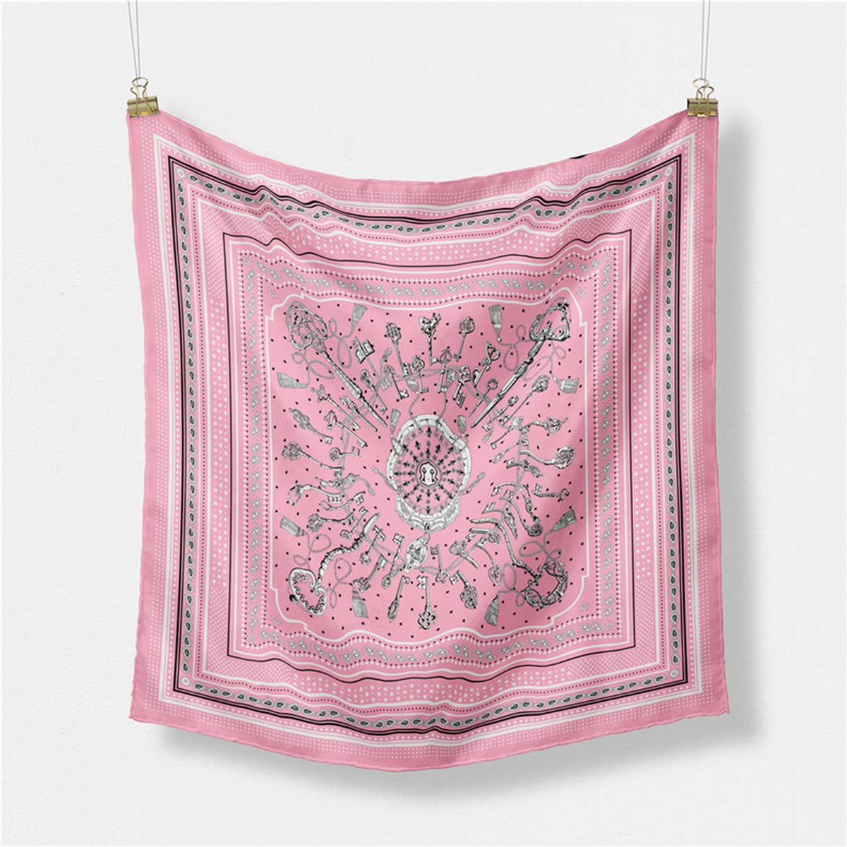 Faux Silk Paisley Print Scarf - Vintage Neck Wrap