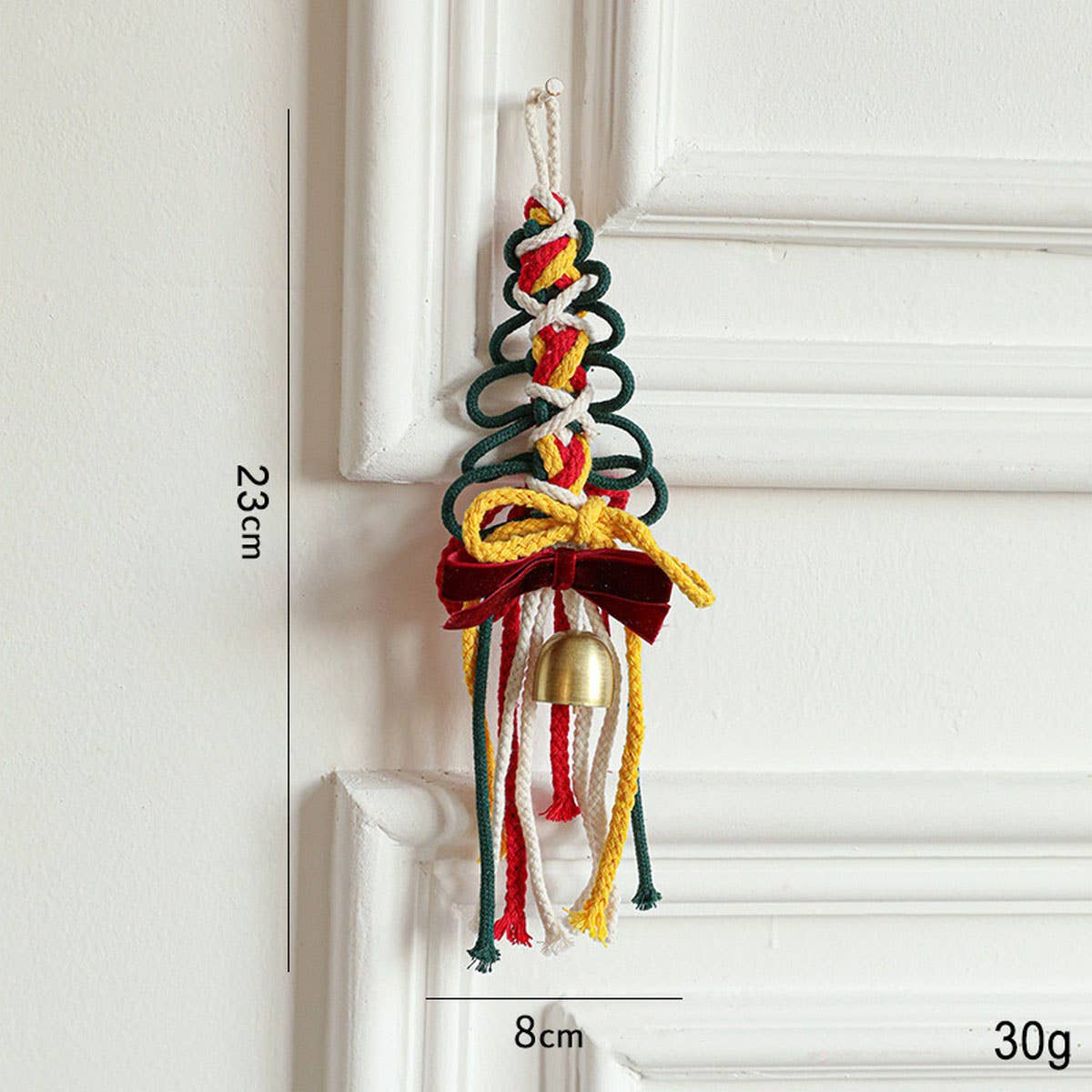 Colorful Woven Bell Christmas Door Wall Hanging