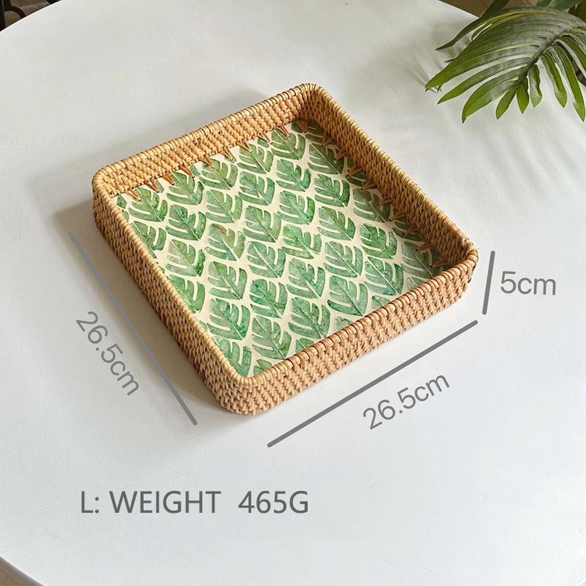 RATTAN COLORFUL SHELL CREATIVE HANDMADE FRUIT PLATE_CWMM4425