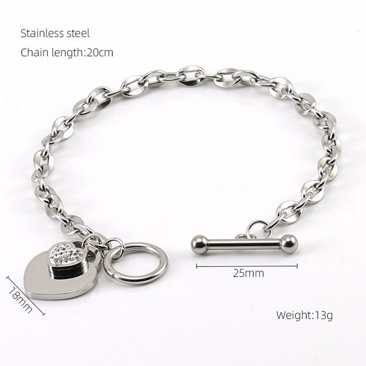 CWAJE1955_Fashion Love Stainless Steel Bracelet Ot Buckle