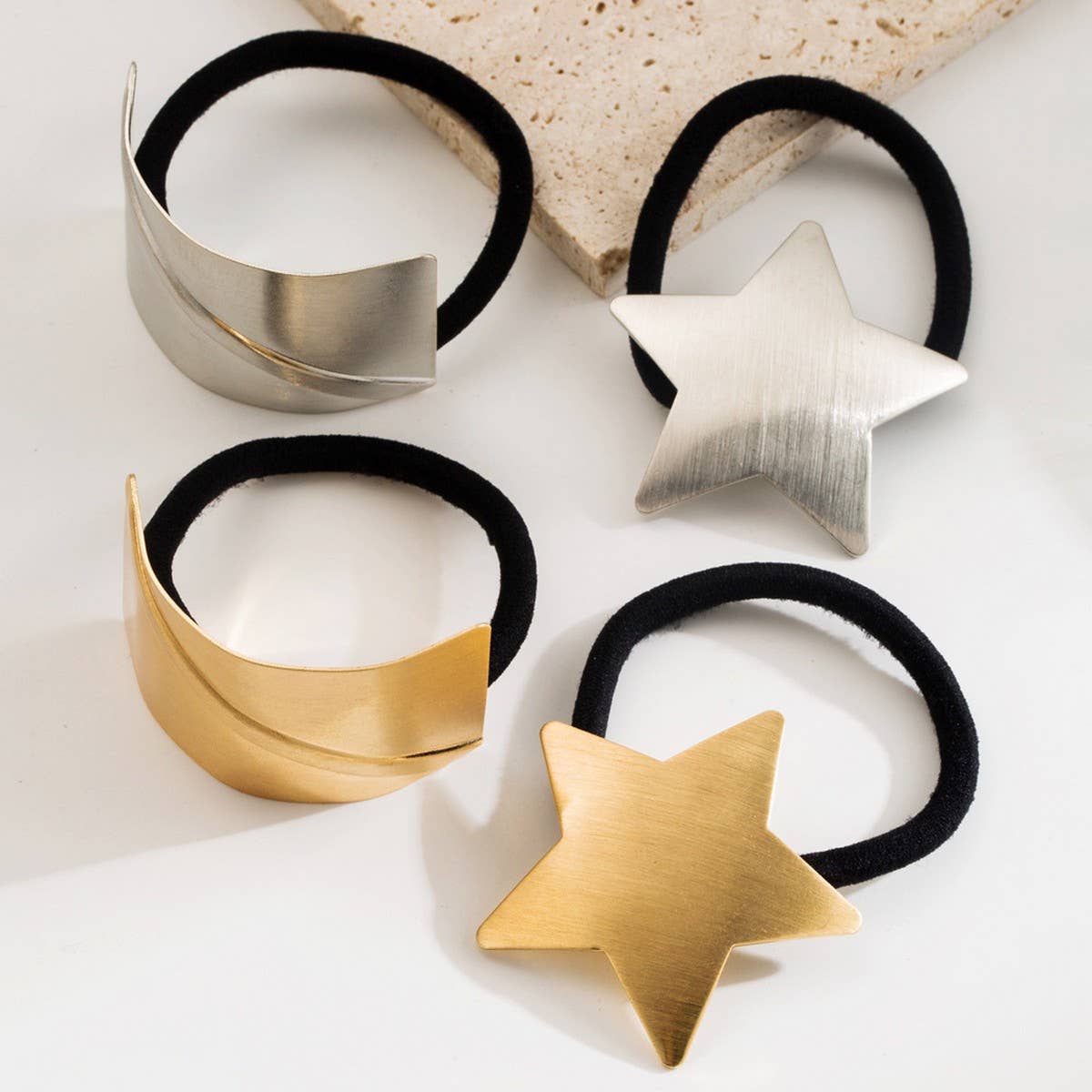Matte Star Elastic Hair Tie for Chic Low Ponytail