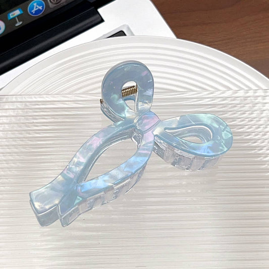 Simple jelly-colored large bow clip