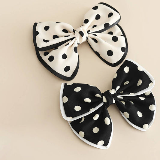 POLKA DOT BIG BOW TEMPERAMENT HAIRPIN_CWASC1064