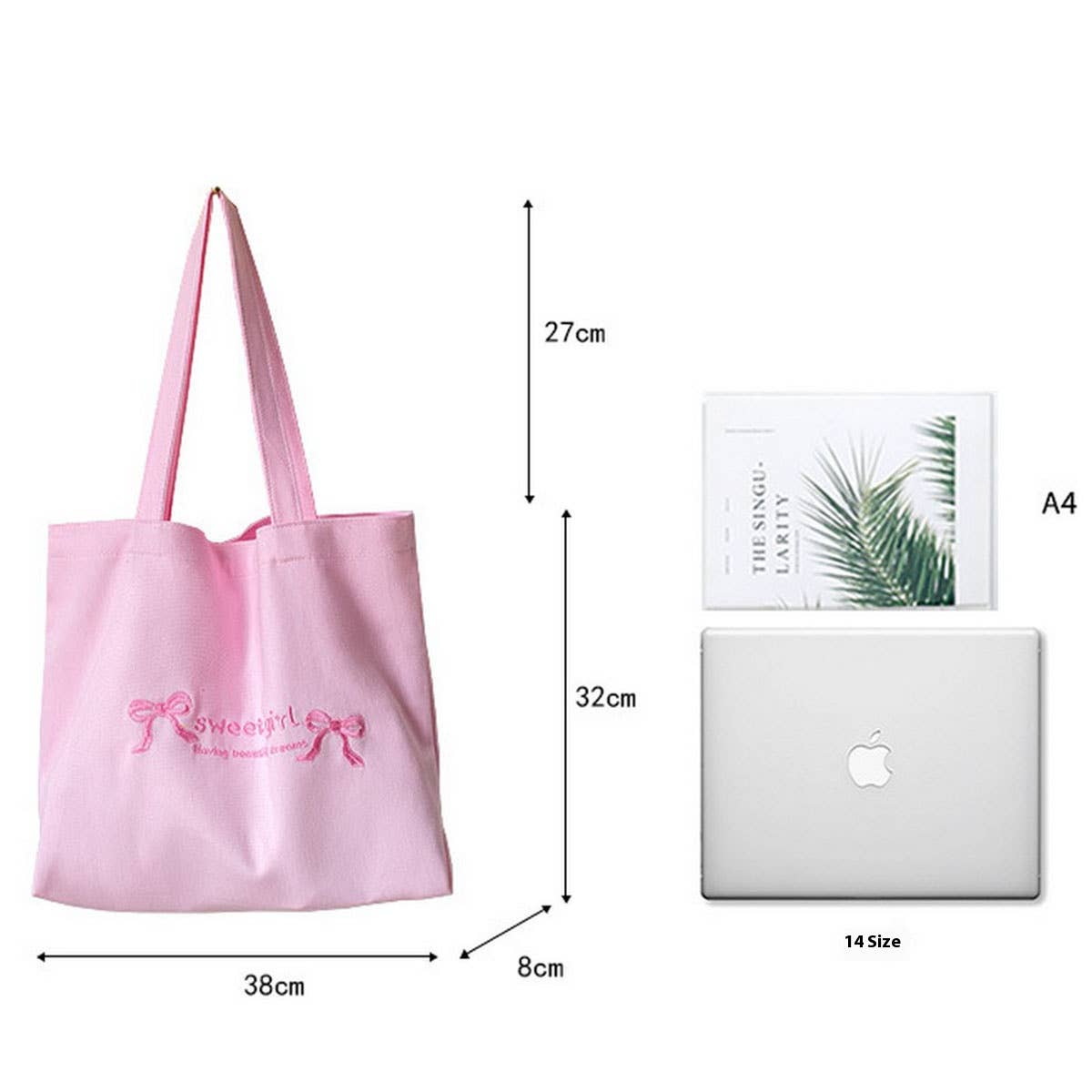 Macaron Color Embroidered Canvas Tote for Students_CWAB5627